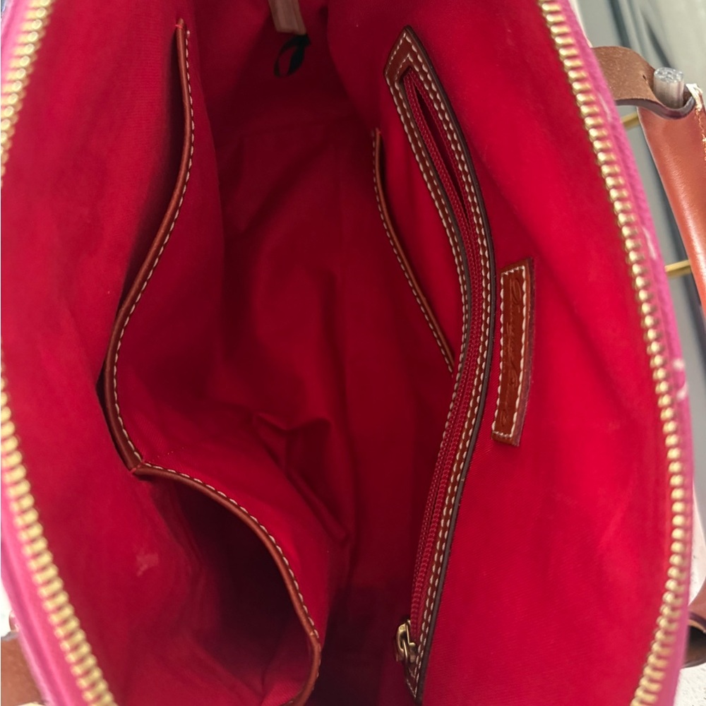 Dooney & Bourke Pink Tote with Brown Leather Trim - Picture 8 of 9